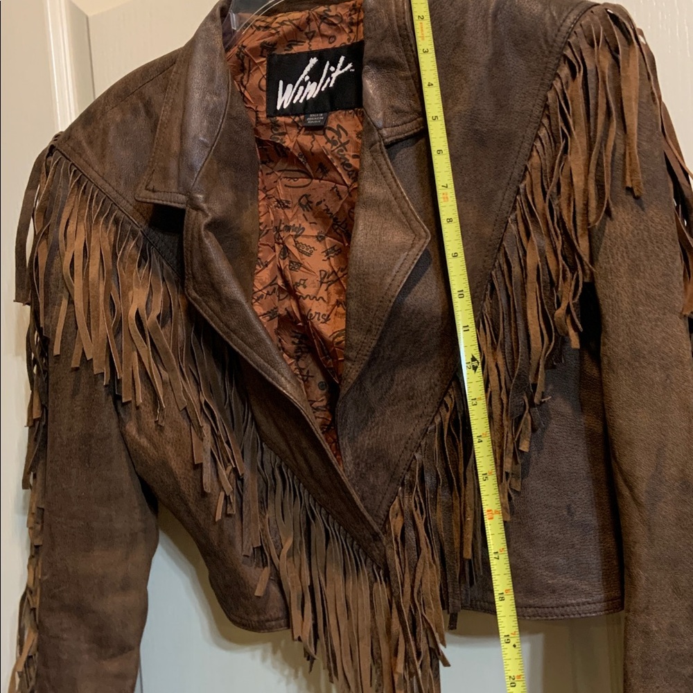 Winlit Suede Fringe Jacket - Brown - Picture 7 of 8